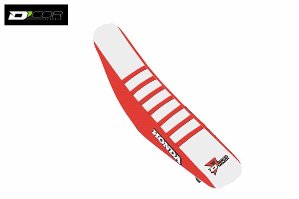 シートカバー DCOR RDリブ CRF250R'18~21, CRF450R'17~20 RD/WH