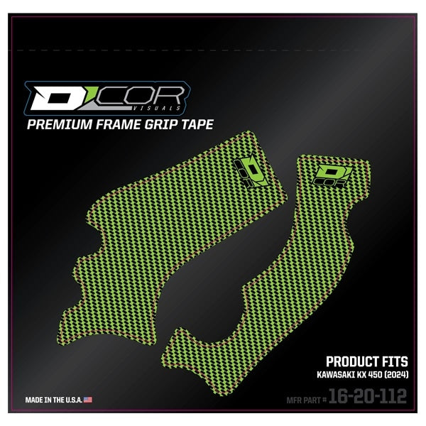 デカール DCOR フレームGRIPTAPE KXF250'25~26, KXF450 24~26 GRN/BK