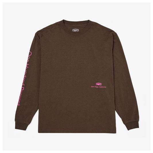 L/S Tｼｬﾂ ｵｰﾊﾞｰｻｲｽﾞ 100% TERRA ﾁｮｺﾚｰﾄ L